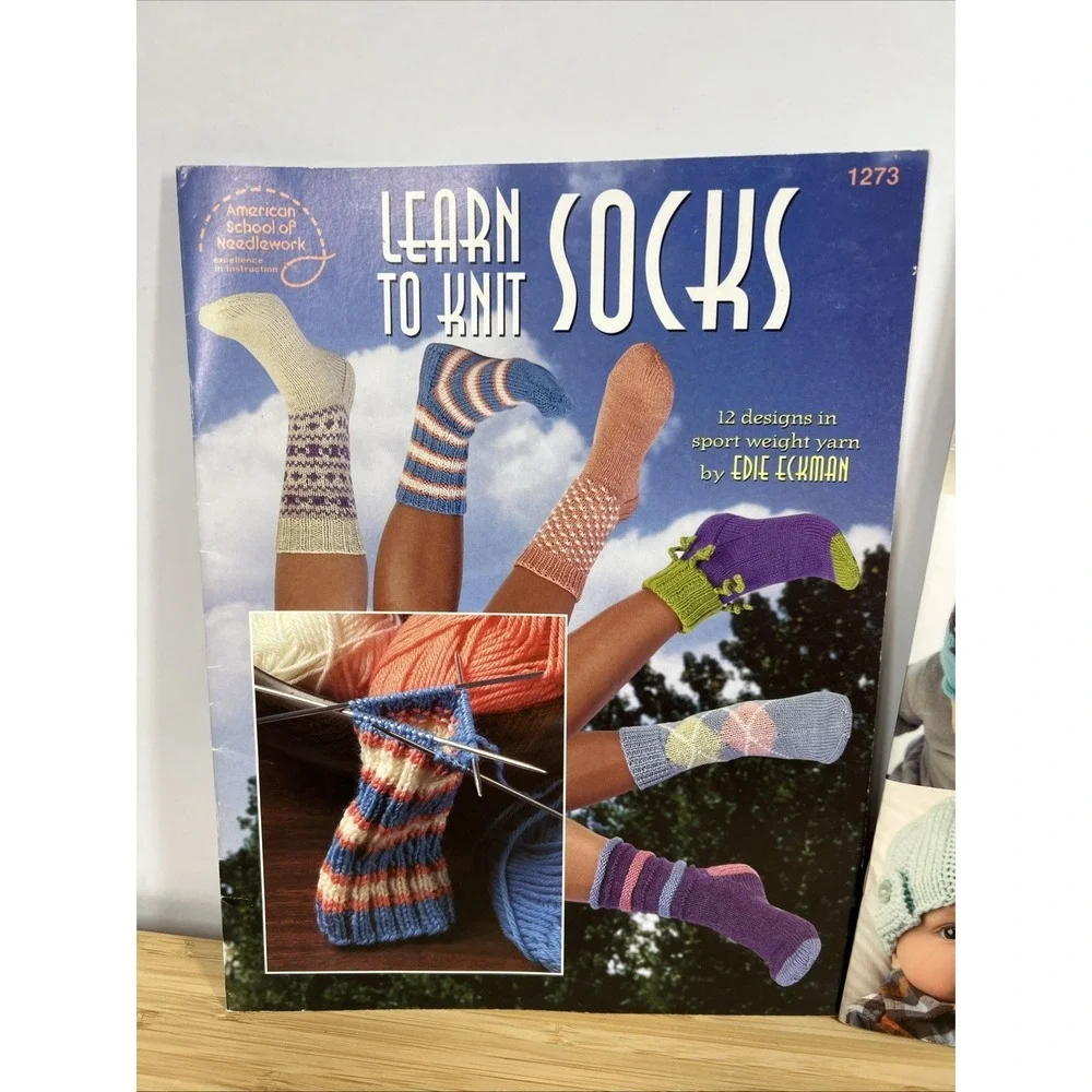 Knitting Book Lot (2). How To Knit Socks And Beanies‎ For Baby.